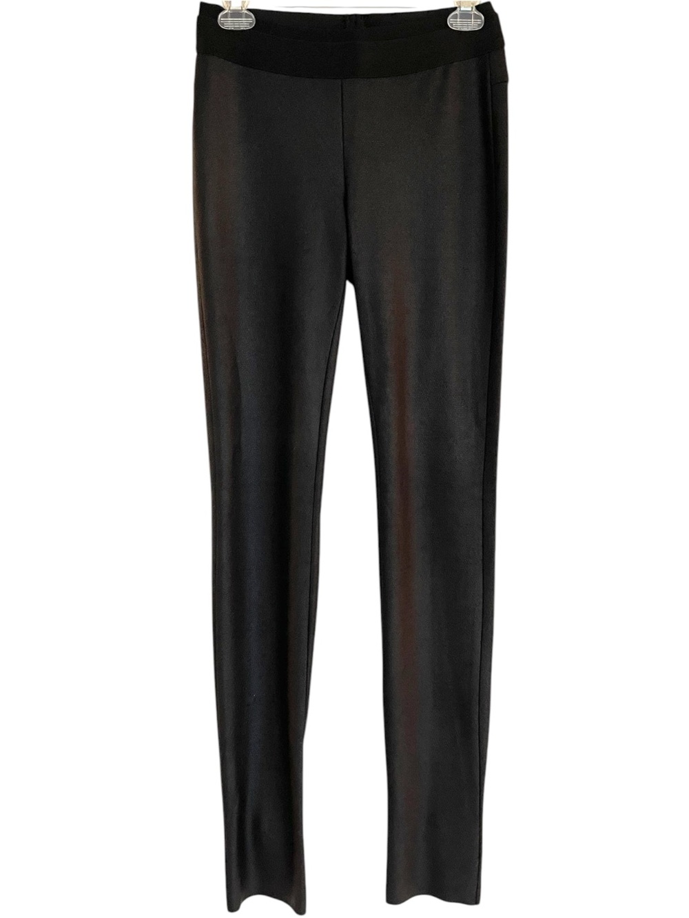 Bcbg Maxazria Black Faux-Leather Leggings with Zipper Detail Size Small